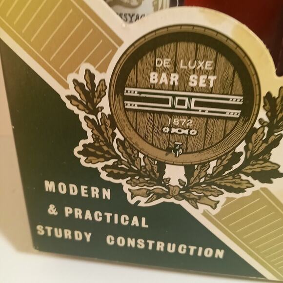 Vintage DeLuxe MCM 4 Piece Bar Utensil Set Bottle Opener Shaker Spoon Pick - Picture 2 of 13